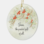 イエスもっとも偉大すべてのヨハネの贈り物3:16 セラミックオーナメント (左)