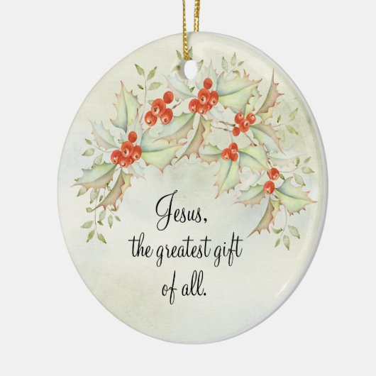 イエスもっとも偉大すべてのヨハネの贈り物3:16 セラミックオーナメント (左)