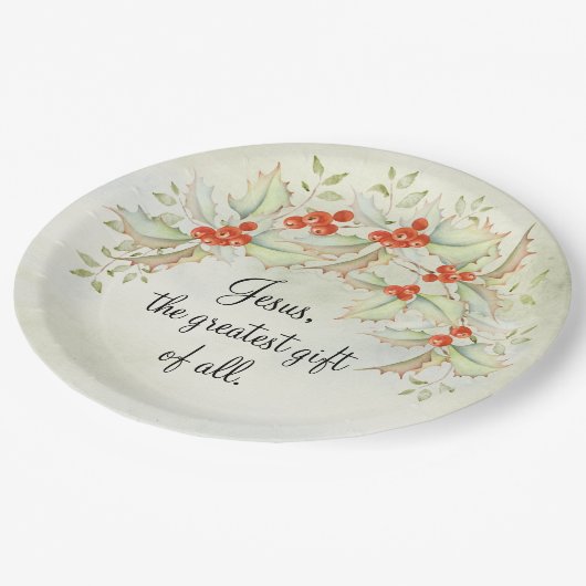 イエスもっとも偉大すべてのヨハネの贈り物3:16 ペーパープレート (アングル)