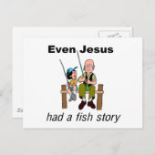 イエスも魚の話を持っていたクリスチャンことわざ ポストカード (正面/裏面)