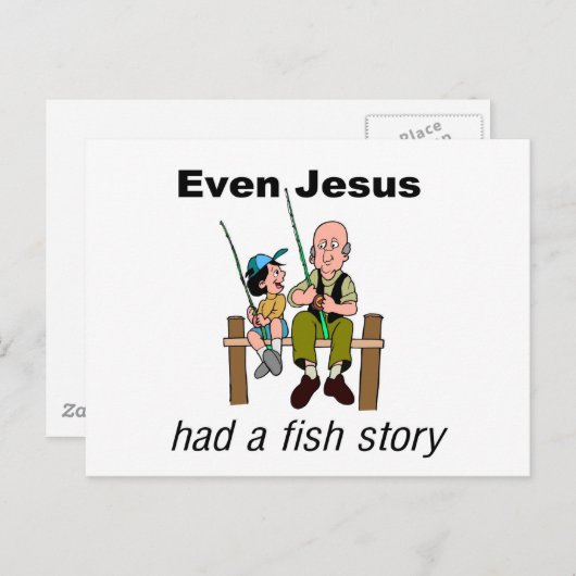 イエスも魚の話を持っていたクリスチャンことわざ ポストカード (正面/裏面)