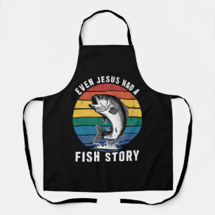 イエスも魚を持っていた釣りの話 バスフィッシング 釣り好きな人への面白いプレゼント エプロン