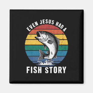 イエスも魚を持っていた釣りの話 バスフィッシング 釣り好きな人への面白いプレゼント マグネット