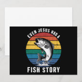 イエスも魚を持っていた釣りの話 バスフィッシング 釣り好きな人へ 面白い 招待状 (正面/裏面)