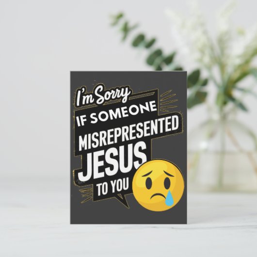 イエスをあなたに誤って伝えた人がいたらすみません インビテーションポストカード (スタンド正面)