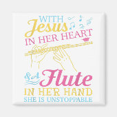 イエスをハートに、フルートを愛する人 マグネット (正面)
