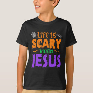イエスを伴わない人生は恐ろしい秋クリスチャン浅瀬 Tシャツ