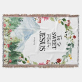 イエスを信じる | 山の野生の花のモノグラム スローブランケット (正面)