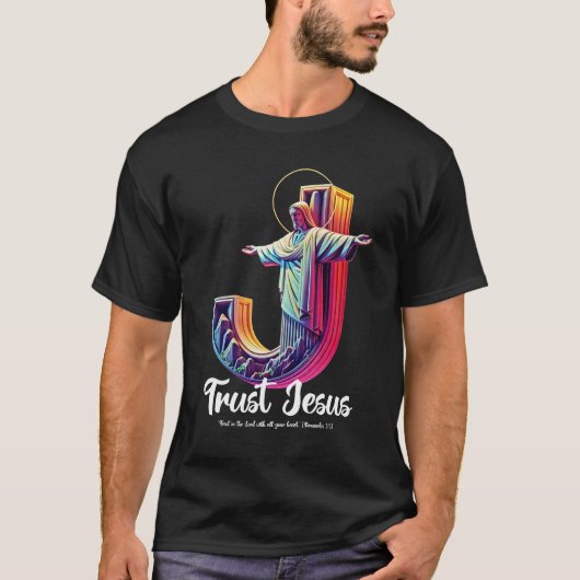イエスを信じる (箴言 3:5) Tシャツ (正面)