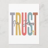 イエスを信頼し信じて、神を信頼して、イエスを信頼し、救う ポストカード (正面)