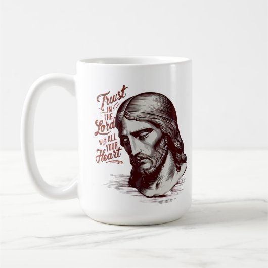 イエスを信頼するハート コーヒーマグカップ (左)