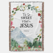 イエスを信頼する | Mountain Wildflower Monogram スローブランケット (正面縦)