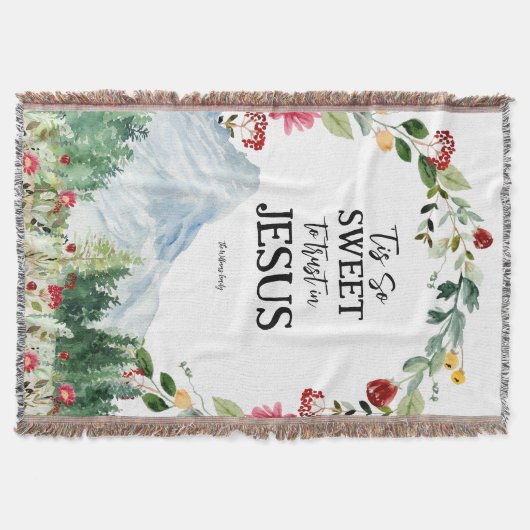 イエスを信頼する | Mountain Wildflower Monogram スローブランケット (正面)