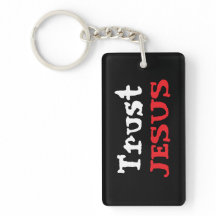 イエスを信頼(Trust Jesus)カスタム名 アクリル キーチェーン