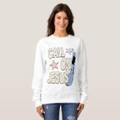 イエスを呼ぶ – レトロ信仰デザイン スウェットシャツ (正面フル)