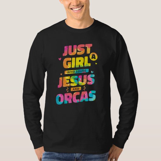 イエスを愛する女の子とオーカスの絞り染めChri Tシャツ (正面)