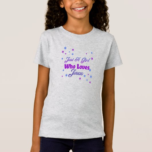 イエスを愛する女の子 – クリスチャン Tシャツ (正面)