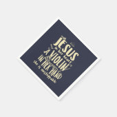 イエスを手にハートを持って スタンダードカクテルナプキン (角)