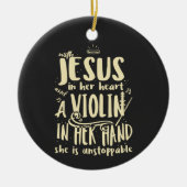 イエスを手にハートを持って セラミックオーナメント (正面)