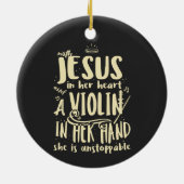 イエスを手にハートを持って セラミックオーナメント (裏面)