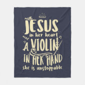 イエスを手にハートを持って フリースブランケット (正面)