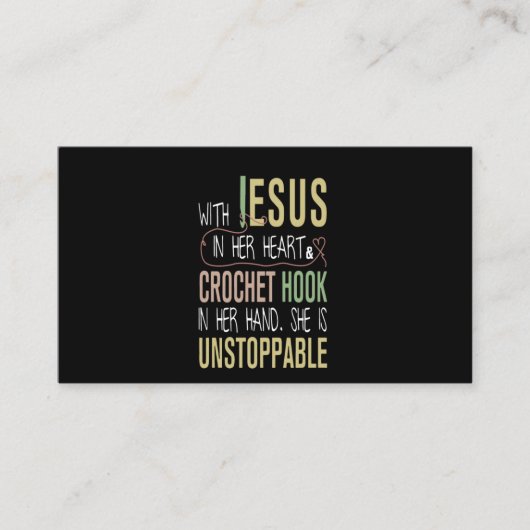 イエスを手に持ってハートかぎ針をかぎ針で 名刺 (正面)