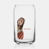 イエスを白おもしろいい背景に戻す ガラス缶 (正面)