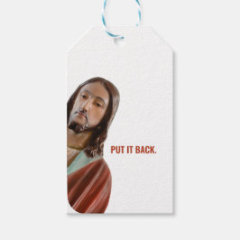 イエスを白おもしろいい背景に戻す ギフトタグ