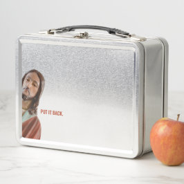 イエスを白おもしろいい背景に戻す メタルランチボックス