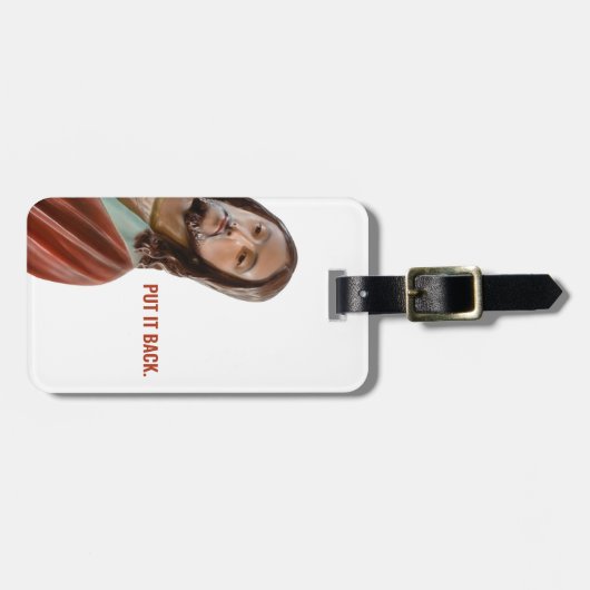 イエスを白おもしろいい背景に戻す ラゲッジタグ (正面横)