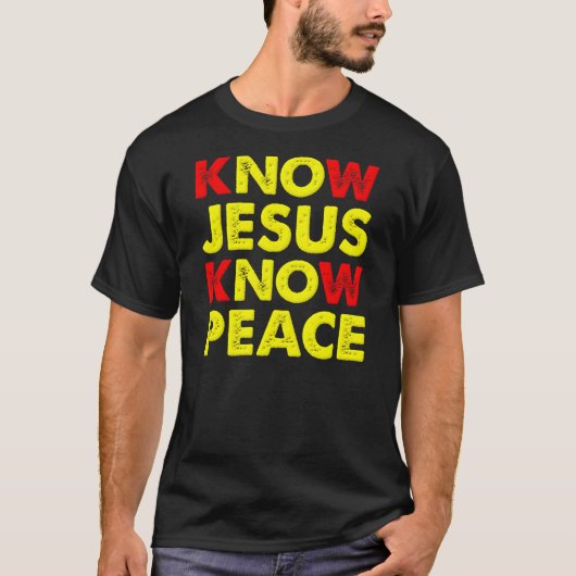 イエスを知る平和のクリスチャンTシャツ Tシャツ (正面)