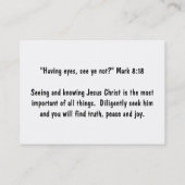 イエスを見たか?ビジネス・カードの表示 名刺 (裏面)