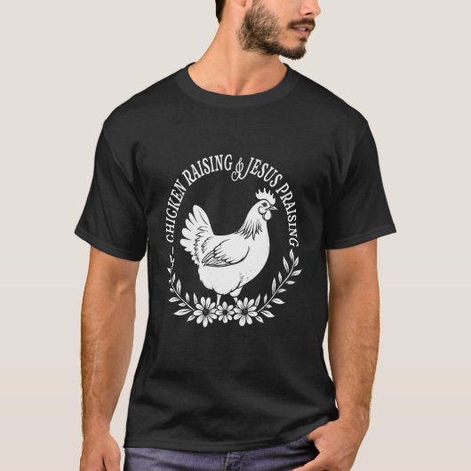 イエスを賛美するニワトリ飼育クリスチャン農家の娘 Tシャツ (正面)