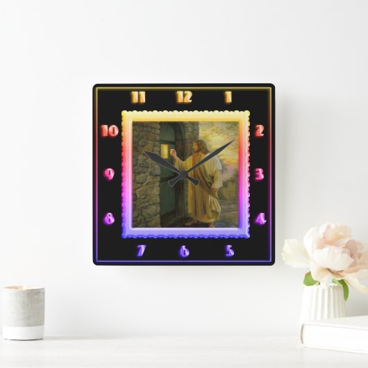 イエスアットザードアヴィンテージレインボースクエアクロック スクエア壁時計 (ホーム)