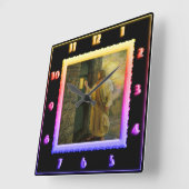 イエスアットザードアヴィンテージレインボースクエアクロック スクエア壁時計 (傾斜)