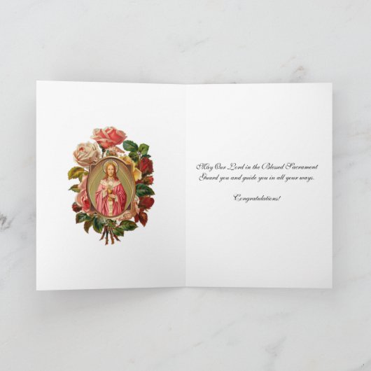 イエスエレガント初の聖餐式ヴィンテージ カード (内部)