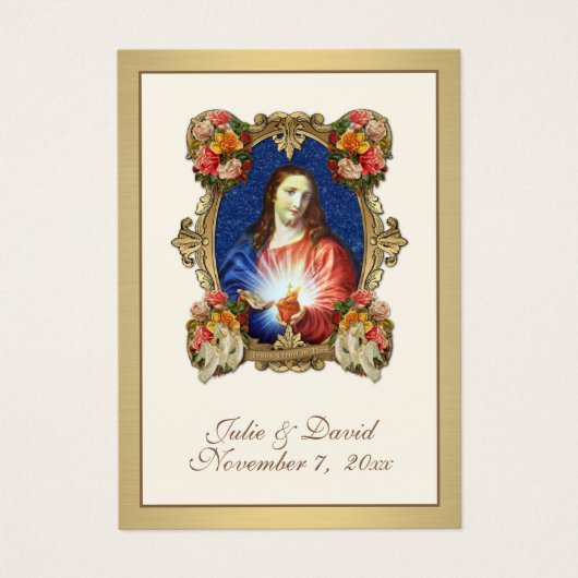 イエスエレガント金ゴールド結婚式の引き出物カード (正面)