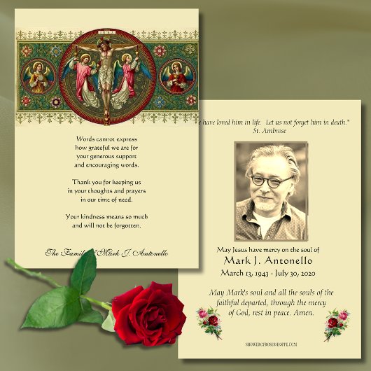 イエスエンジェルス悔やみや弔慰葬儀カトリック サンキューカード