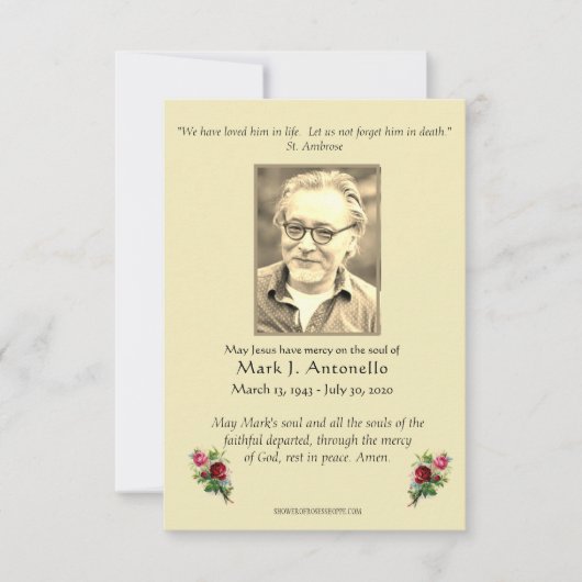 イエスエンジェルス悔やみや弔慰葬儀カトリック サンキューカード (正面)