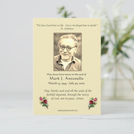 イエスエンジェルス悔やみや弔慰葬儀カトリック サンキューカード (スタンド正面)