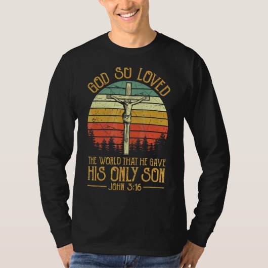 イエスオンクロス聖なる書物、 経典ジョン316クリスチャン Tシャツ (正面)