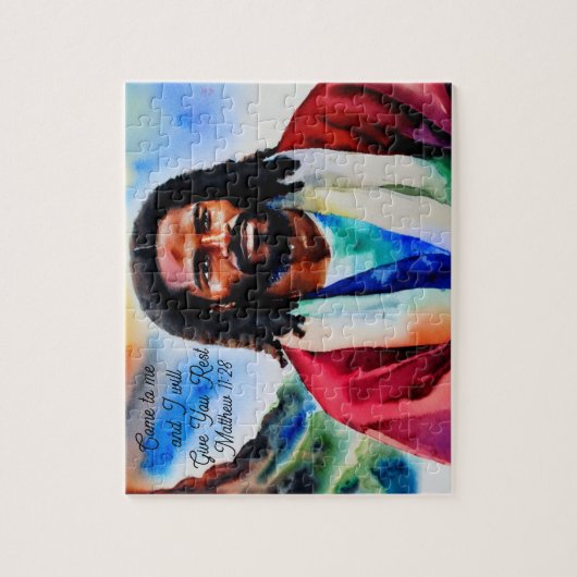 イエスオンザマウンテントップウォーターカラーパズル ジグソーパズル (縦)