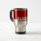 イエスカスタムの名前にある赤いキリスト教徒 トラベルマグ (正面左)