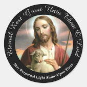 イエスカトリック祈りの言葉悔やみや弔慰葬儀 ラウンドシール (正面)