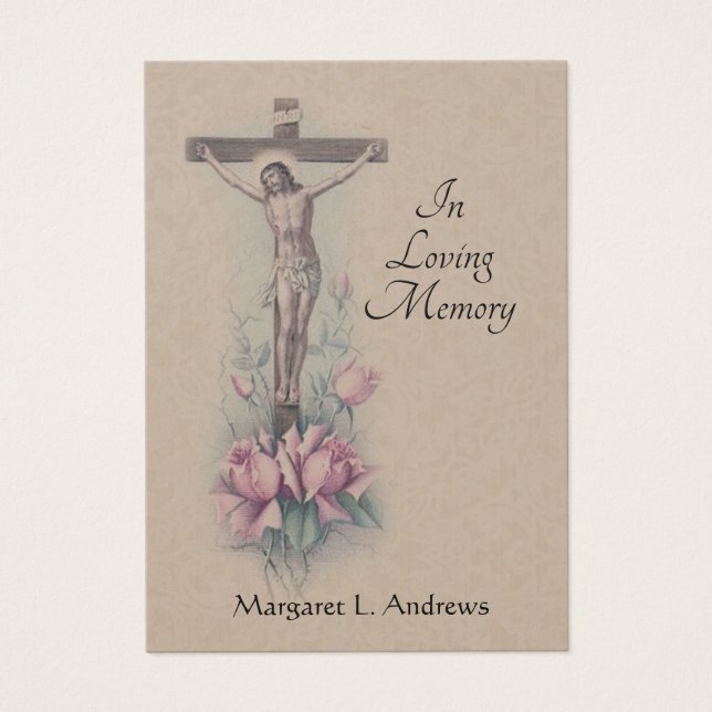 イエスカトリック葬儀悔やみや弔慰祈りの言葉聖札 (正面)