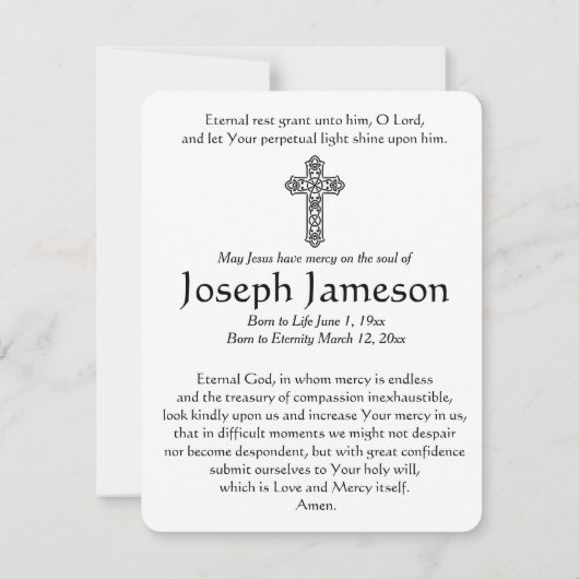 イエスカトリック葬儀記念聖札1 (裏面)