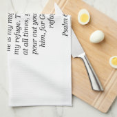 イエスキッチンハンドタオル詩編62:7-8 キッチンタオル (四つ折り)