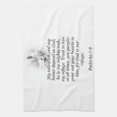 イエスキッチンハンドタオル詩編62:7-8 キッチンタオル (縦)