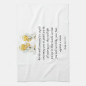 イエスキッチンハンドタオル詩編91:11-12 キッチンタオル (縦)