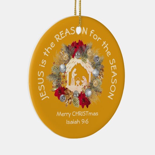 イエスキリストがイエロークリスチャンのクリスマスの理由 セラミックオーナメント (右)